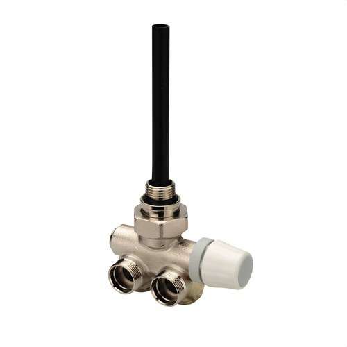 Vanne thermostatisable monotube Porte-serviettes mural tête gauche filetage mâle 1/2" avec la référence 52110 de la marque ORKLI