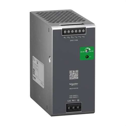 Alimentation régulée monophasée optimisée 100-240v ac 24v 10a avec la référence ABLS1A24100 de la marque SCHNEIDER ELECTRIC