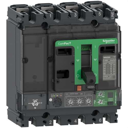 Disjoncteur ComPacT NSX160N 50kA AC 4P4R 160A Micrologic 4.2 avec la référence C16N44V160 de la marque SCHNEIDER ELECTRIC