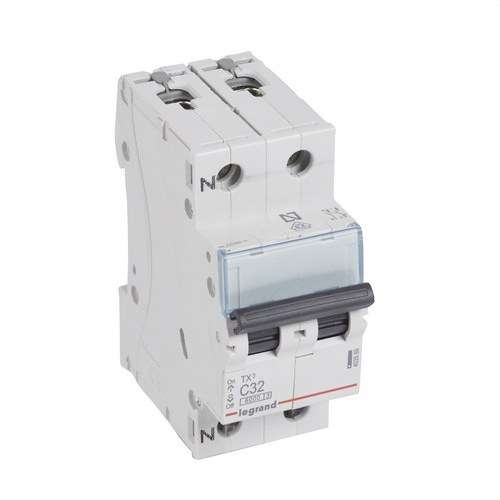 Disjoncteur TX3 P+N 32A Courbe C Courbe C 6kA avec la référence 403589 de la marque LEGRAND