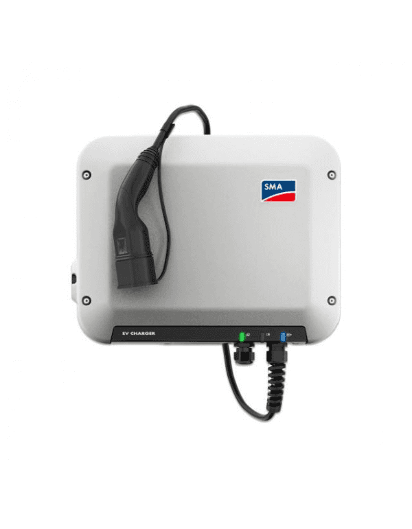 Chargeur voiture électrique triphasé 22 kW SMA EV CHARGER 22 Câble 5 mètres Type 2 avec la référence EVC22-3AC-10 de la marque SMA SOLAR