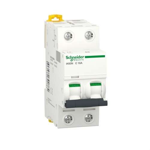 Disjoncteur magnétothermique IK60N 2P 16A Courbe C Courbe C 6kA avec la référence A9K17216 de la marque SCHNEIDER ELECTRIC