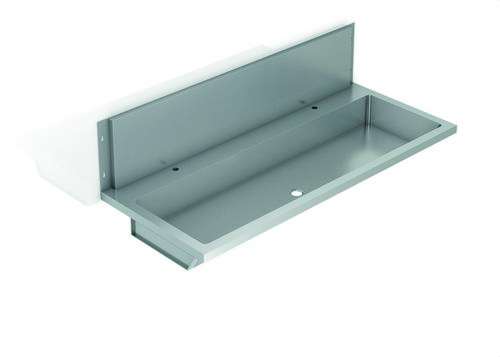 Lavabo collectif inox 304 avec dosseret 1200mm avec la référence GW08 41 04 01 de la marque GENWEC