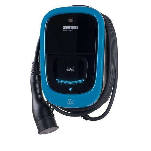 Chargeur de voiture électrique monophasé VIARIS UNI+ 7,4KW avec câble de 5 mètres avec la référence OB94U120HA1 de la marque ORBIS