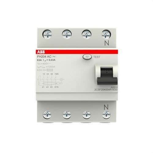 Disjoncteur différentiel 4P 63A Classe AC 30mA avec la référence 2CSF204004R1630 de la marque ABB