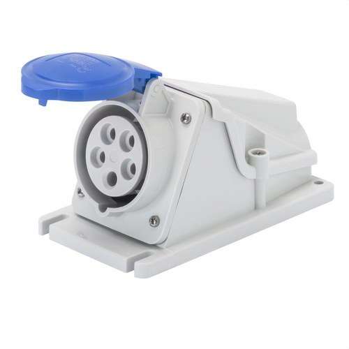 Base de connexion fixe à 90º 2P+T 16A avec la référence GW62477 de la marque GEWISS