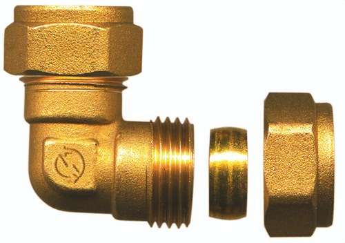 Raccord coude double en laiton 28x28mm avec la référence TAP003BB de la marque ATUSA