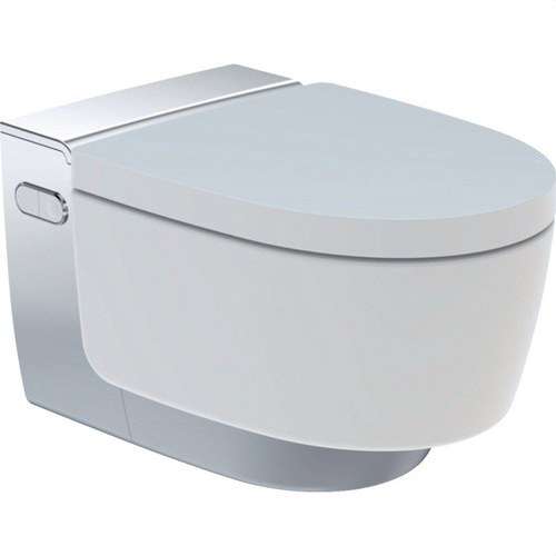 Toilette suspendue avec bidet Geberit AquaClean Mera Comfort blanc et chrome avec la référence 146.212.21.1 de la marque GEBERIT