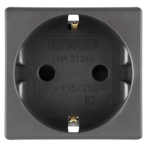 Prise espagnole 2P+T 16A 2 modules System Black avec la référence GW21265 de la marque GEWISS