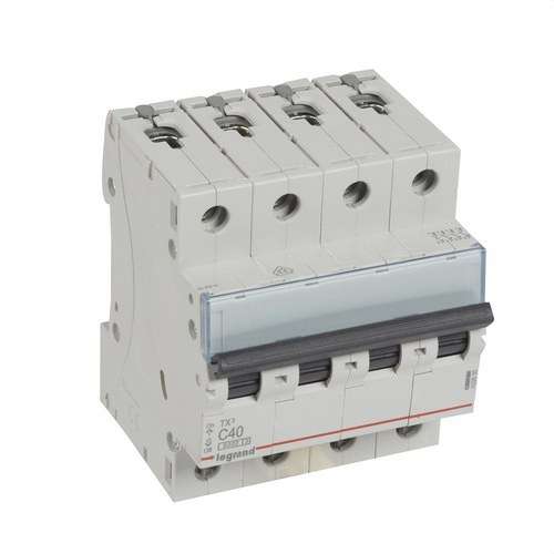 Disjoncteur TX3 4P 40A Courbe C Courbe C 6kA avec la référence 403630 de la marque LEGRAND