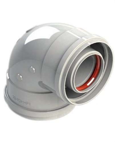 Coude de cheminée diamètre 60/100mm 90º femelle-femelle aluminium blanc avec la référence 610-90HHP1 de la marque FIG