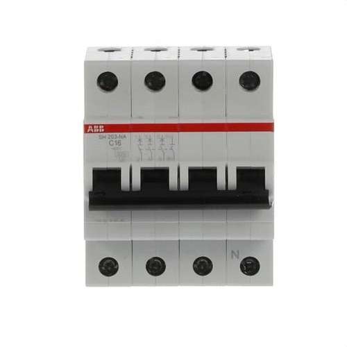 Disjoncteur SH203-C16NA 3P+N 16A Courbe C Courbe C 6kA avec la référence 2CDS213103R0164 de la marque ABB