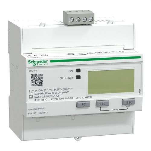 Compteur d'énergie triphasé iem3150 63 A classe 1 modbus avec la référence A9MEM3150 de la marque SCHNEIDER ELECTRIC