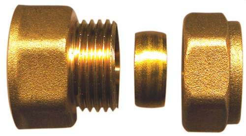 Raccord droit femelle en laiton 1/2"x12mm avec la référence TAP00223 de la marque ATUSA