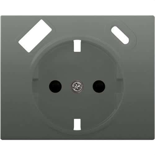 Plaque de prise Schuko avec double USB blanc Iris avec la référence 18724-USBC-AN de la marque BJC