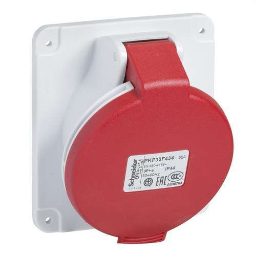 Base encastrable inclinée de 32A 3P+N+TT 380-415V IP44 avec la référence PKF32F435 de la marque SCHNEIDER ELECTRIC