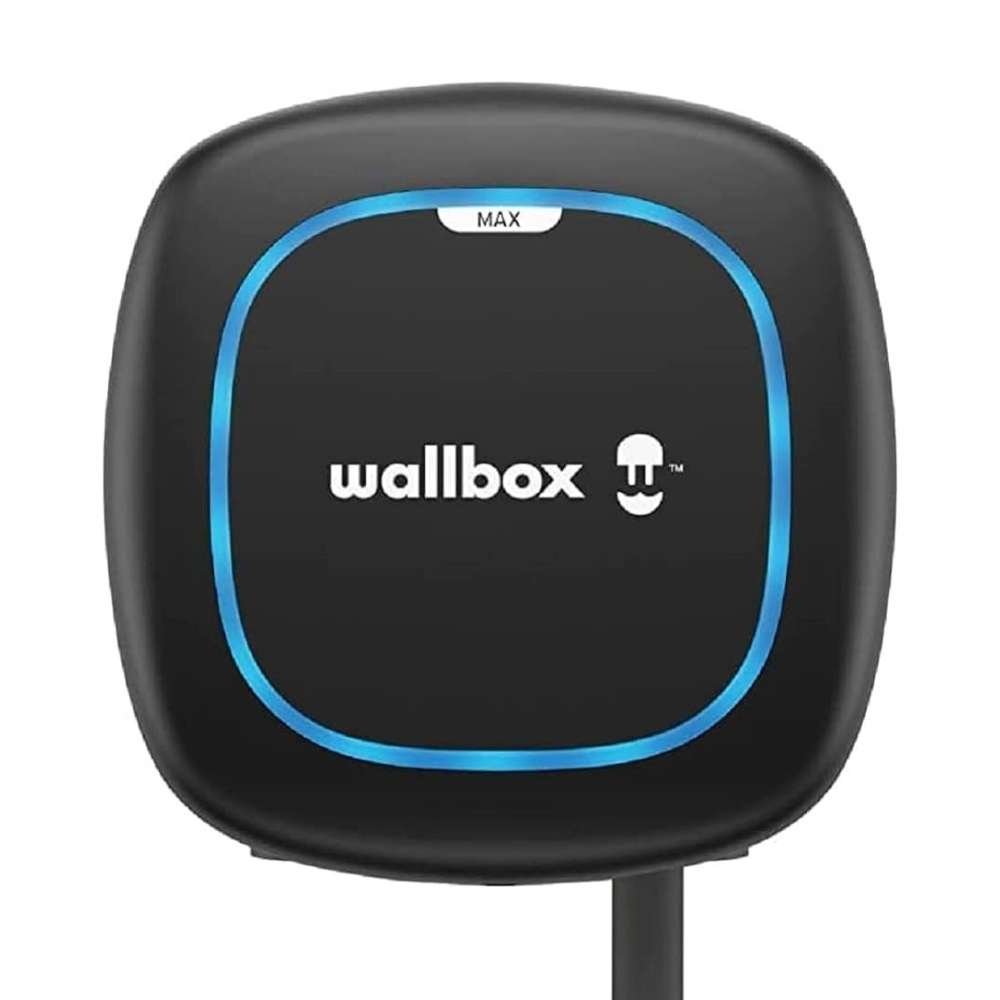 Chargeur de voiture électrique triphasé noir WallBox Pulsar-Max 22 kW avec câble de 5 mètres de type 2 avec la référence PLP2-0-2-4-9-002 de la marque WALLBOX