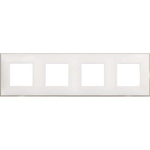 Cadre ornemental de 2x4 modules blanc satiné Classia avec la référence R4802M4WS de la marque BTICINO