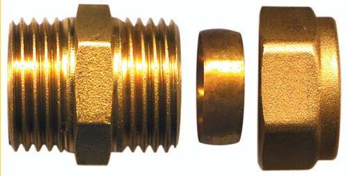 Raccord droit mâle en laiton 3/8"x12mm avec la référence TAP00022 de la marque ATUSA