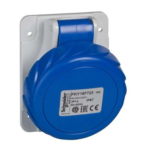 Embase encastrable de 16A 2P+TT 200-250V IP67 avec la référence PKY16F723 de la marque SCHNEIDER ELECTRIC