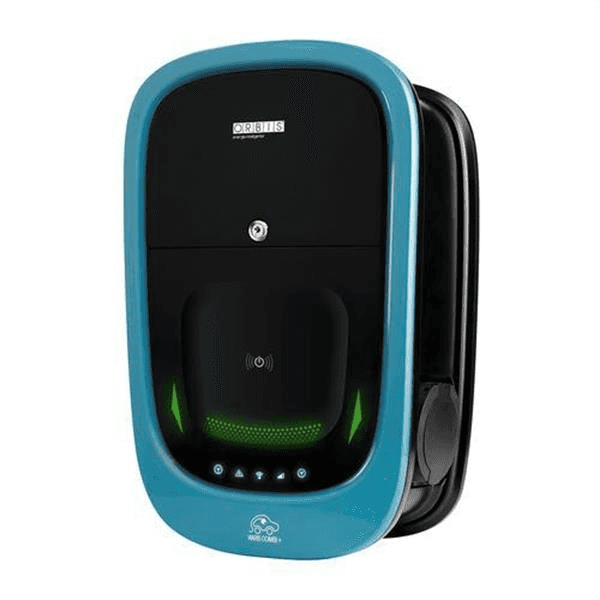 Chargeur double pour voiture électrique avec wifi Orbis VIARI Combi triphasé 2 x 22 kW Type II avec la référence OB94P7CCKA2 de la marque ORBIS