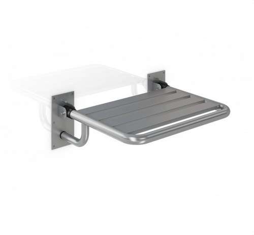 Siège rabattable pour salles de bains et douches en inox satiné avec la référence GW11 23 04 01 de la marque GENWEC