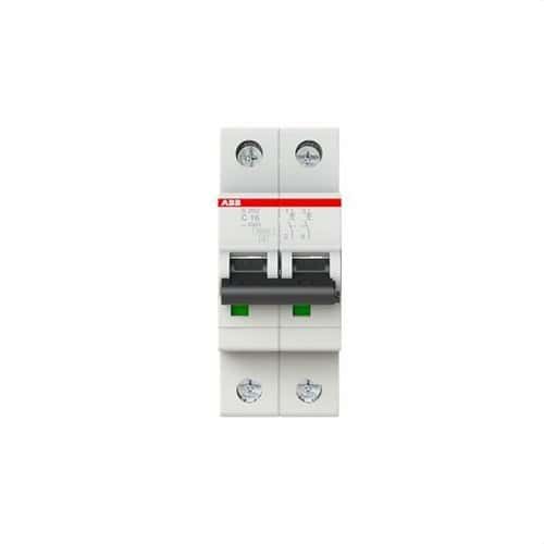 Disjoncteur S202-C16 2P 16A Courbe C 6kA avec la référence 2CDS252001R0164 de la marque ABB