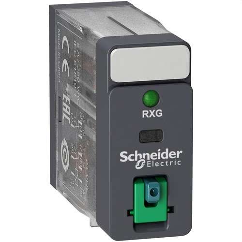Relais 2 C/O 5A + Bouton test + LED 24V DC avec la référence RXG22BD de la marque SCHNEIDER ELECTRIC