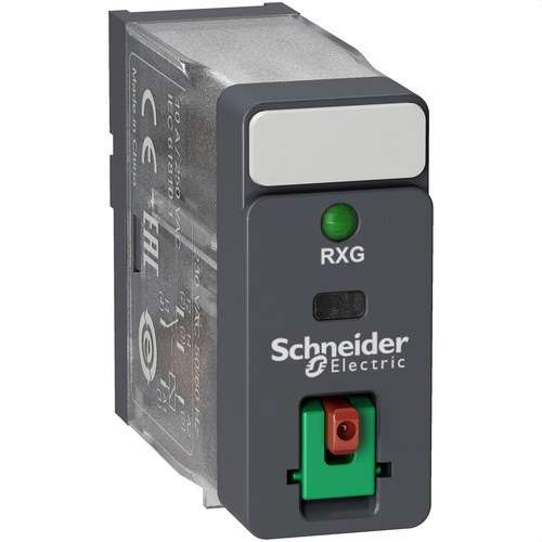 Relais 1 C/O 10A + Bouton test + LED 48V AC avec la référence RXG12E7 de la marque SCHNEIDER ELECTRIC