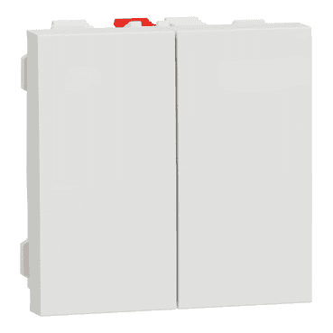 Commutateur 1 pôle 2 voies 10AX 2 modules connexion rapide non traité IP4X New Unica polaire avec la référence NU321318 de la marque SCHNEIDER ELECTRIC