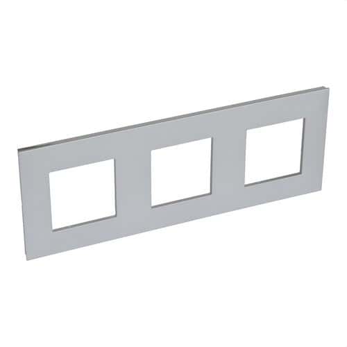 Cadre décoratif 3 éléments aluminium/chrome Valena Next avec la référence 741043 de la marque LEGRAND