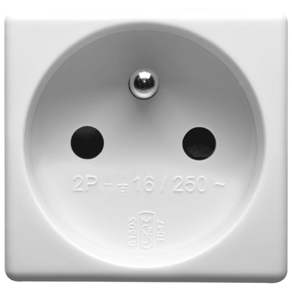 Prise de courant schuko 2P+T norme française Gewiss System blanc avec la référence GW20207 de la marque GEWISS