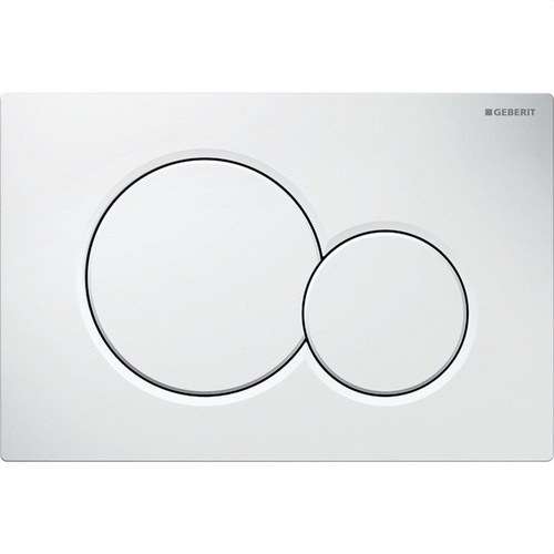 Bouton poussoir double chasse SIGMA01 blanc brillant avec la référence 115.770.11.5 de la marque GEBERIT
