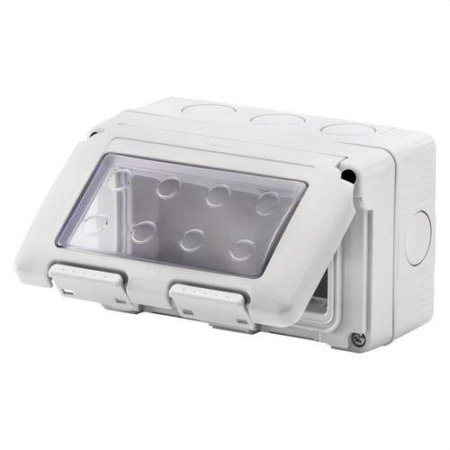 Boîte de surface pour mécanismes SYSTEM 4 modules IP55 avec la référence GW27044 de la marque GEWISS