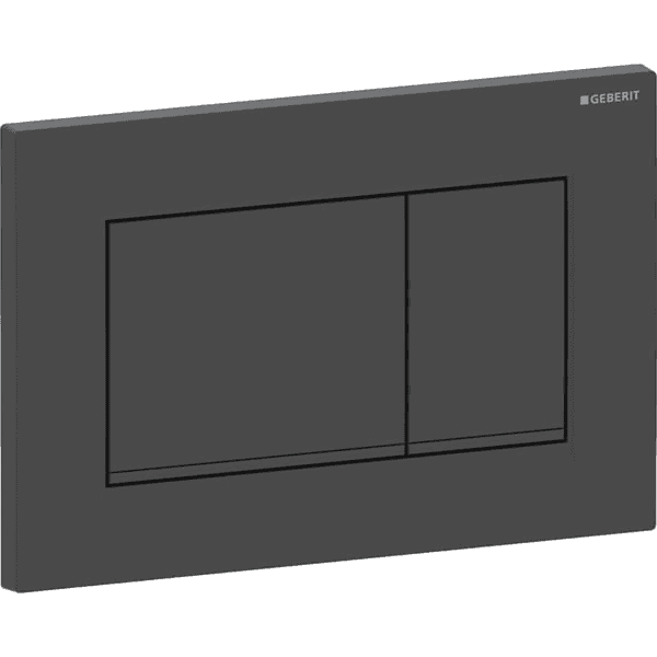 Bouton de chasse double Geberit Sigma20 noir mat/noir avec la référence 115.883.16.1 de la marque GEBERIT