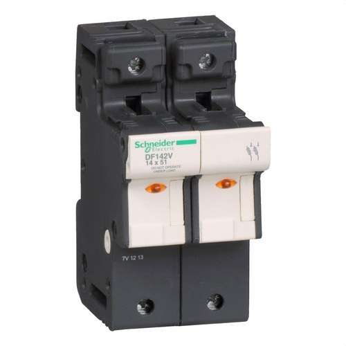 Porte-fusibles 2P 50A 14X51MM avec la référence DF142V de la marque SCHNEIDER ELECTRIC