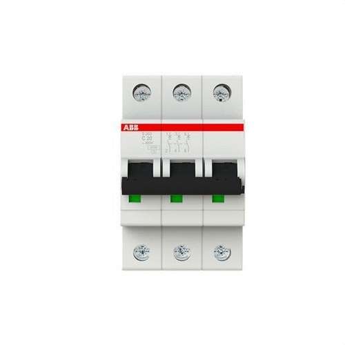 Disjoncteur magnétothermique S203-C20 3P 20A Courbe C 10kA avec la référence 2CDS253001R0204 de la marque ABB