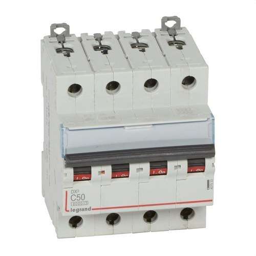 Disjoncteur DX3 4P 50A Courbe C 6/10kA avec la référence 407933 de la marque LEGRAND