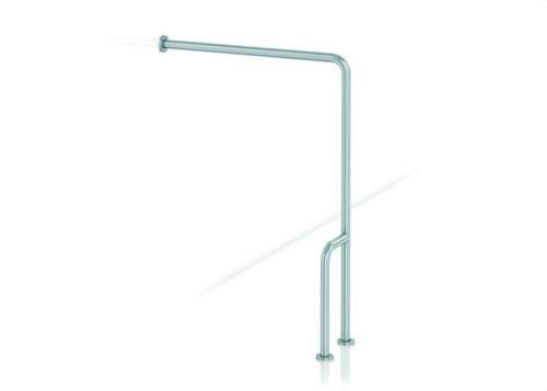 Barre d'appui mur-sol à 90º inox satiné gauche avec la référence GW11 12 04 01 de la marque GENWEC