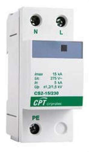 Parafoudre transitoire monophasé 1P+N 15kA avec la référence 77705211 de la marque CIRPROTEC