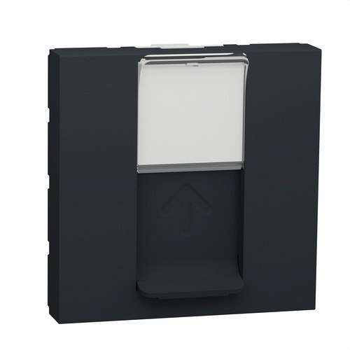 Plaque de 2 modules RJ45 Keystone anthracite New Unica avec la référence NU946154 de la marque SCHNEIDER ELECTRIC