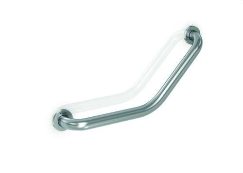 Barre d'appui en angle de 130º 300mm inox brillant avec la référence GW11 22 04 02 de la marque GENWEC