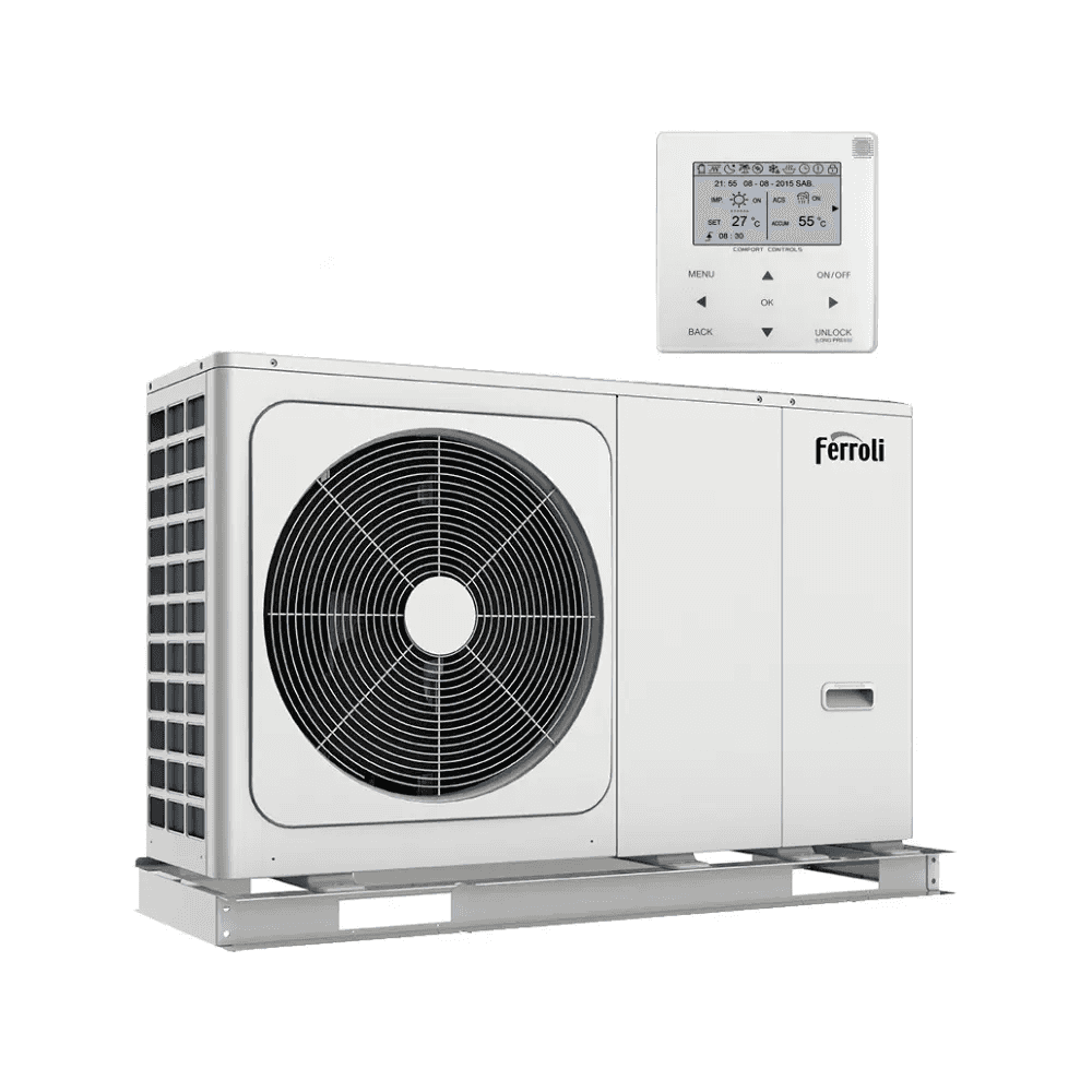Pompe à chaleur aérothermique monobloc Ferroli OMNIA M 3.2 16 kW - Triphasée avec la référence 2CP000JF de la marque FERROLI