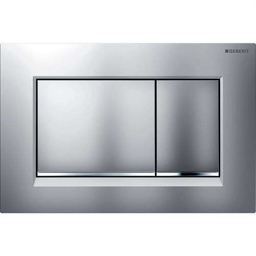 Bouton poussoir double chasse SIGMA30 chrome mat avec la référence 115.883.JQ.1 de la marque GEBERIT