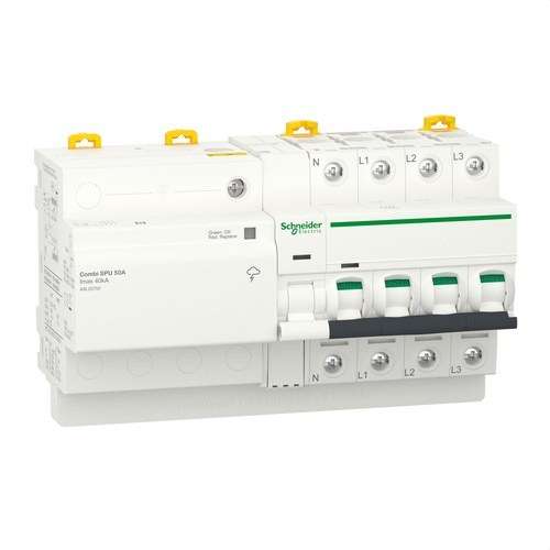 Limiteur de surtensions transitoires et permanentes IGA Acti9 Combi SPU 3P+N 50A avec la référence A9L20750 de la marque SCHNEIDER ELECTRIC