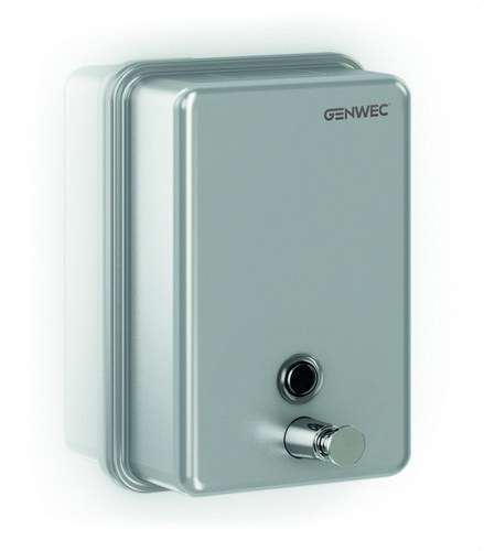 Distributeur de savon vertical 1100ml inox 304 satiné avec la référence GW04 01 04 01 de la marque GENWEC