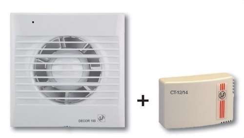 Kit extracteur de salle de bain Decor-100C 12V+CT-12/14 avec la référence 5210306600 de la marque SOLER & PALAU