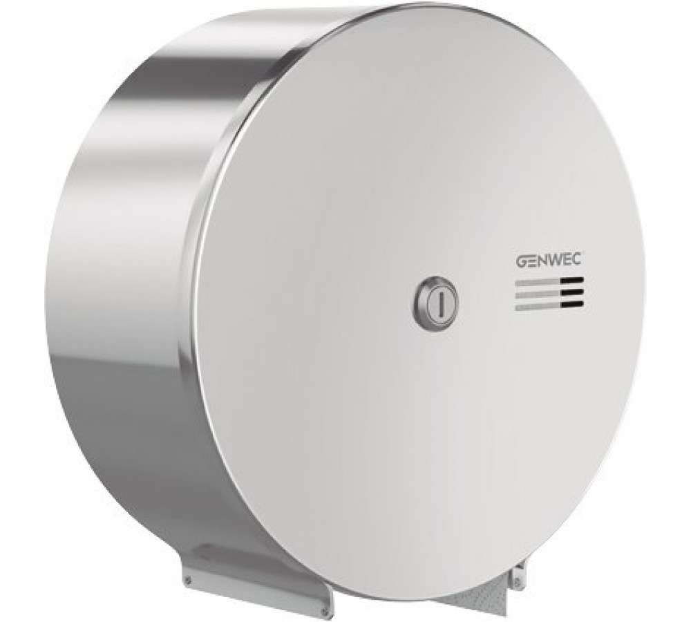 Distributeur de papier toilette jumbo inox 304 brillant avec la référence GW03 02 04 02 de la marque GENWEC