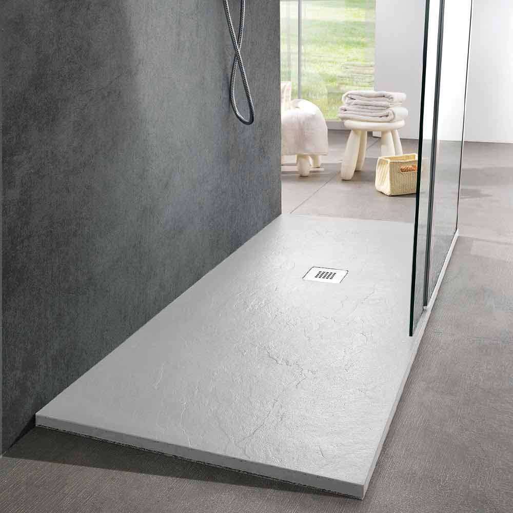 Receveur de douche en ardoise blanche 160x70cm avec la référence 53013684 de la marque ACQUABELLA