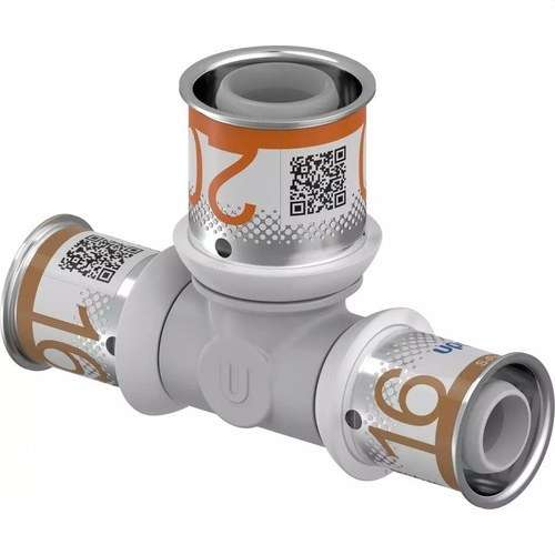 Uponor S-Press PLUS té réduit PPSU 25x20x25 avec la référence 1039957 de la marque UPONOR